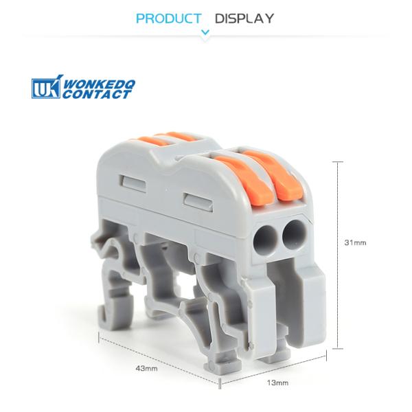 Соединитель провода кабеля блоков терминала рельса Din проводника компакта Pin серии 2 PCT 212