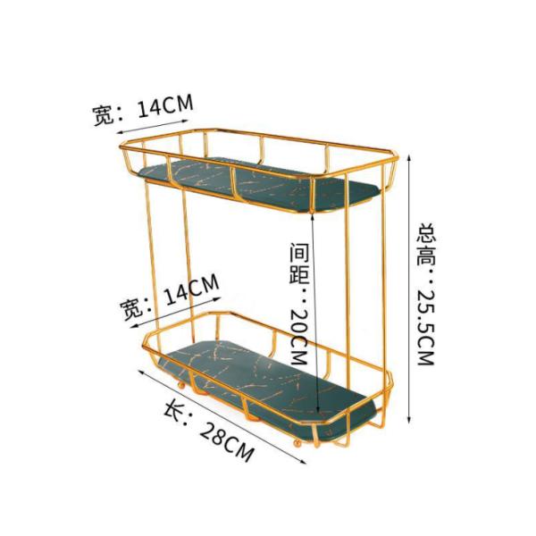 Waterproof Metal H30CM 2 Tier Bathroom Counter Shelf