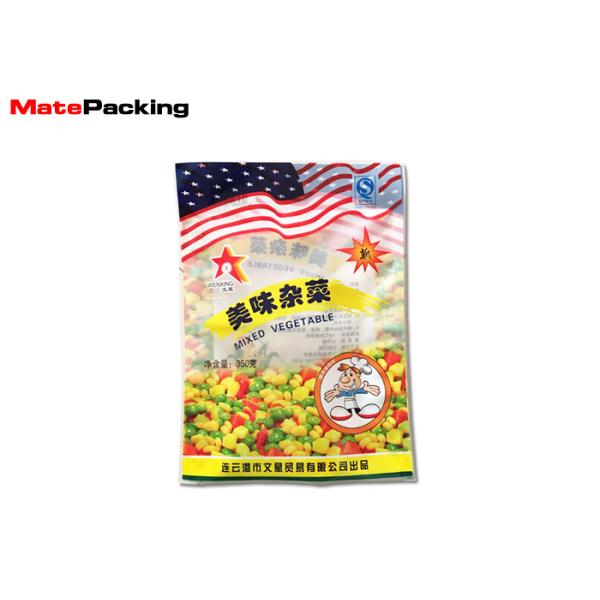 Heat Sealing Stand Up Barrier Pouches 350g Mixed Vegetable Food Packaging