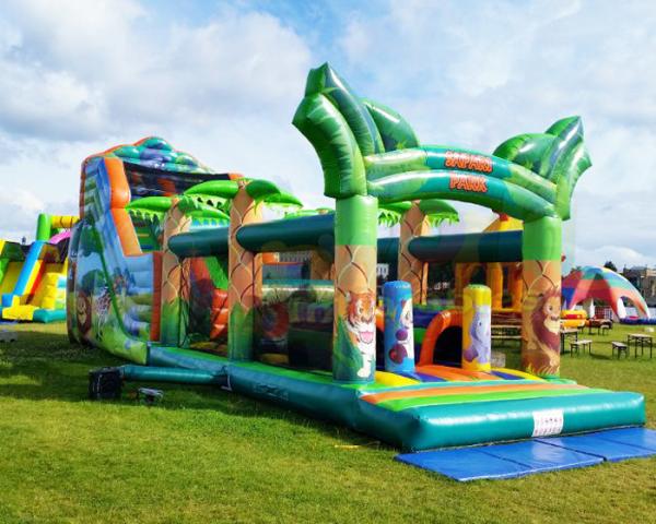 obstáculo inflável comercial da corrediça da escola que salta o castelo Bouncy