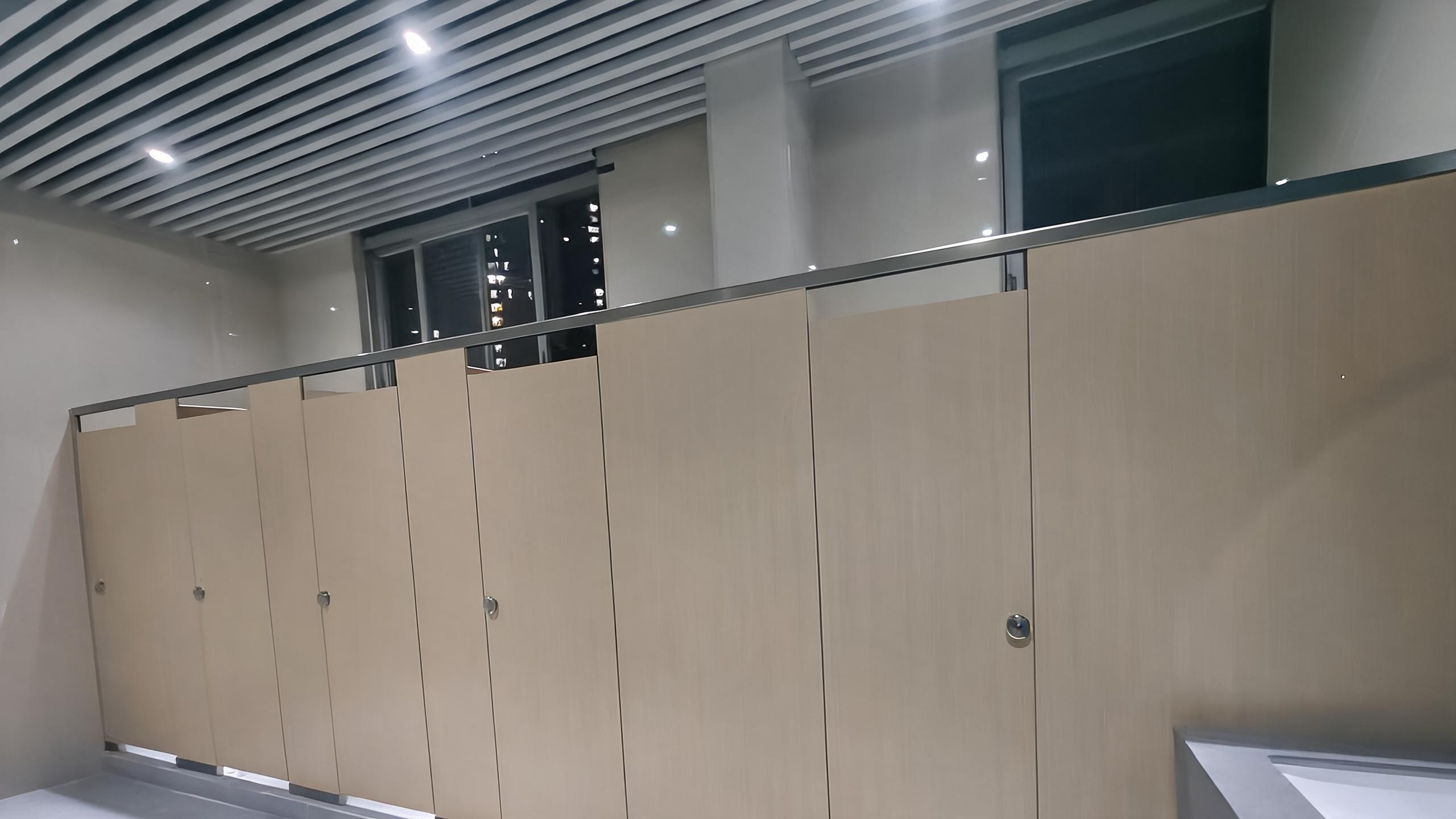 ffice Building Toilet Partition, Compact Laminate HPL Commercial Washroom Stalls