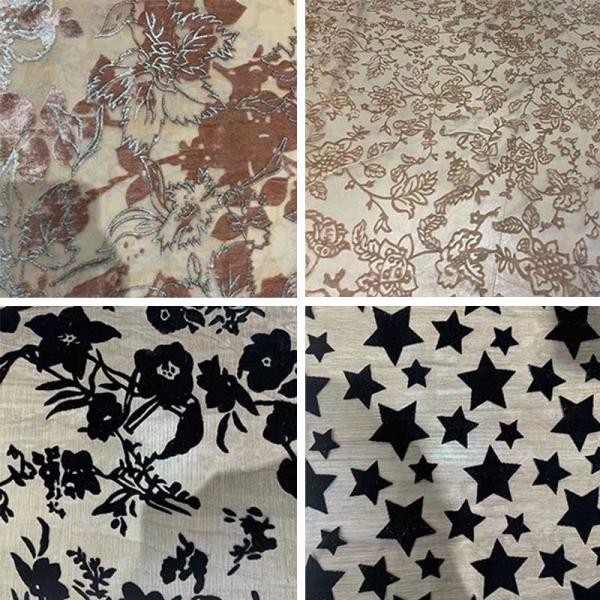 ткань велюра шелка полиэстера бархата 320gsm сгорела леопарда сердца любов печати флористического