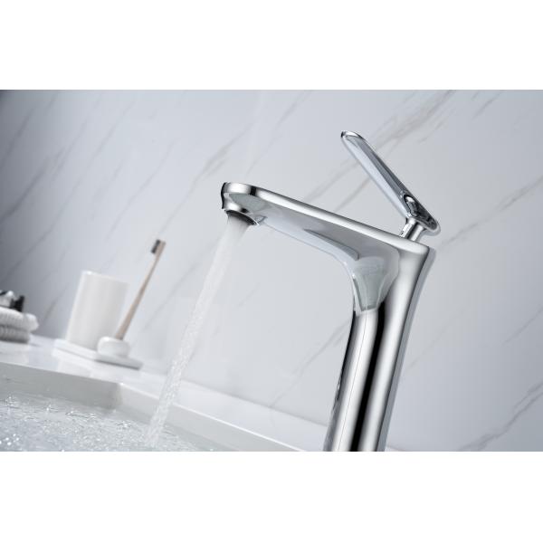 Hotel Brass Chrome Polished Farmhouse Single Handle Lavatory Basin Vanity Sink Faucet