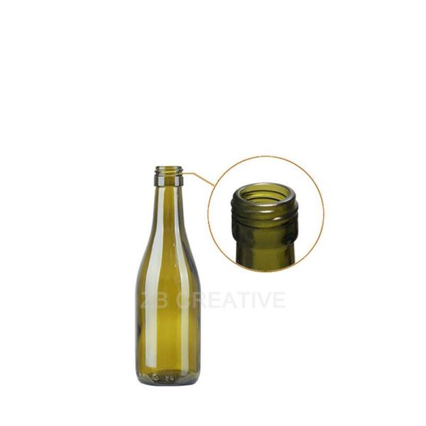 187ml Piccolo Slope Shoulder Burgundy Wine Bottles Screw Cap Single Serve 175g 2010S-1