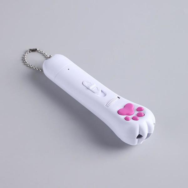 持続可能なABSキャットレーザーおもちゃ ホワイトUSB充電レーザーポインタ キャットおもちゃ