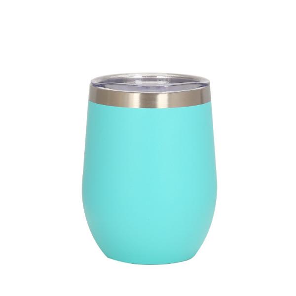 Egg Shape 12oz Stainless Steel Insulated Travel Mug With Lid For Gifts