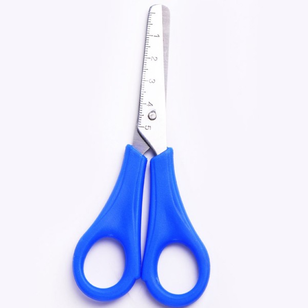 Wholesale safety plastic handle and carbon steel student scissor