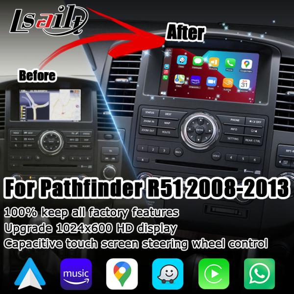 Подъем беспроводного carplay андроида экрана Nissan Pathfinder R51 IT06 HD автоматический