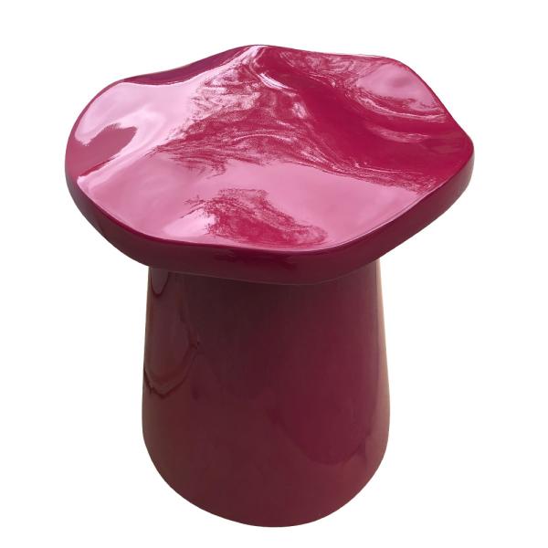 Sturdy And Chic One Piece Ruffled Side Table For Living Room