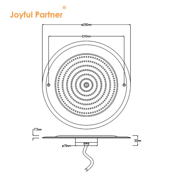 Кислотно-устойчивый DC7.5mm Малый DC 12V Угол луча 120 Deg 3000K 316 Нержавеющая сталь PAR56 Цветоизменяющийся бассейн