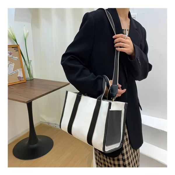Main Material PU GHJ-31 Handbags For Women with Motion Detection and Striped Design