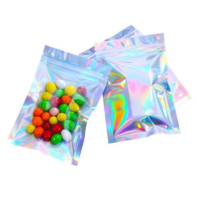 4*6 Inch Heat Sealing Tear Notch Top Aluminium Foil Holographic Mylar Zipper Bags for Food Jewelry Makeup Storage