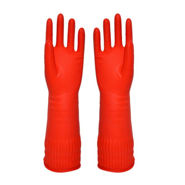 Comprimento de borracha de limpeza 380mm das luvas da luva longa extra para o trabalho do agregado familiar