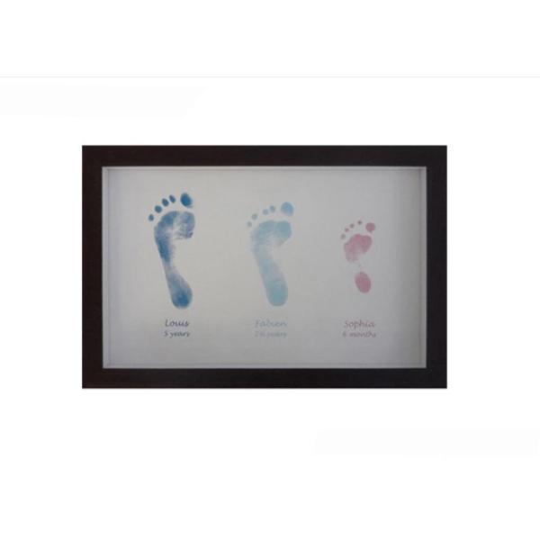Customized Shape Baby 1st Year Hand And Footprint Picture Frame Non Toxic Ink Pad