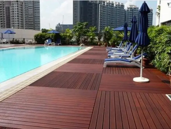 Teak Color Matte Surface Traditional WPC Decking Waterproof