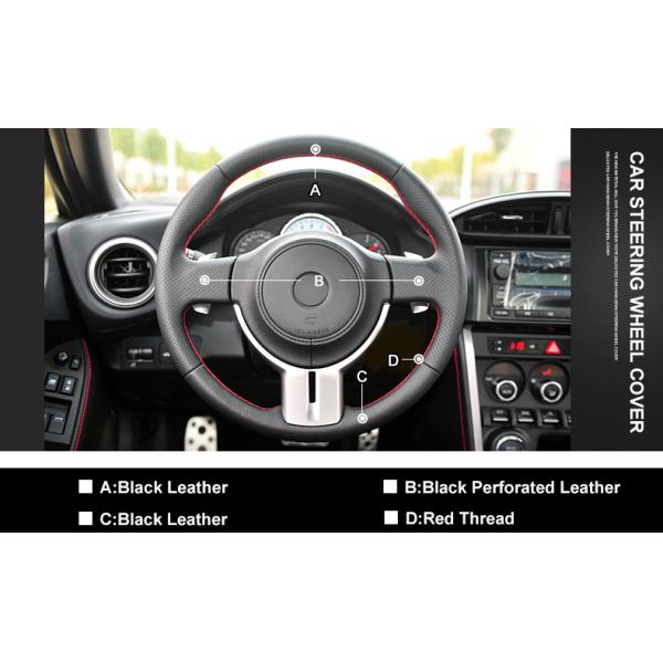 Custom Hand Stitching Black Artificial Leather Steering Wheel Cover for Toyota 86 GT86 Subaru BRZ Scion FR-S FRS