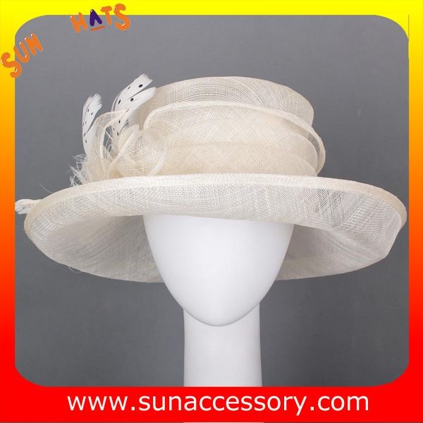 New design elegant sinamay Church hats for girls ,trendy Sinamay wide brim church hat from Sun Accessory