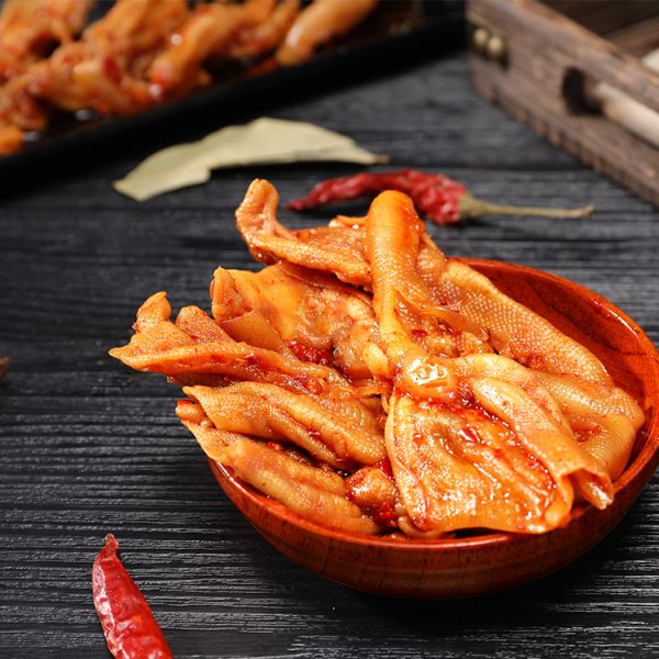 Gk Quality Guarantee 30G Vacuum Packed Duck Snacks Exotic Snacks Spicy Texture Semi Soft Duck Feet Snacks