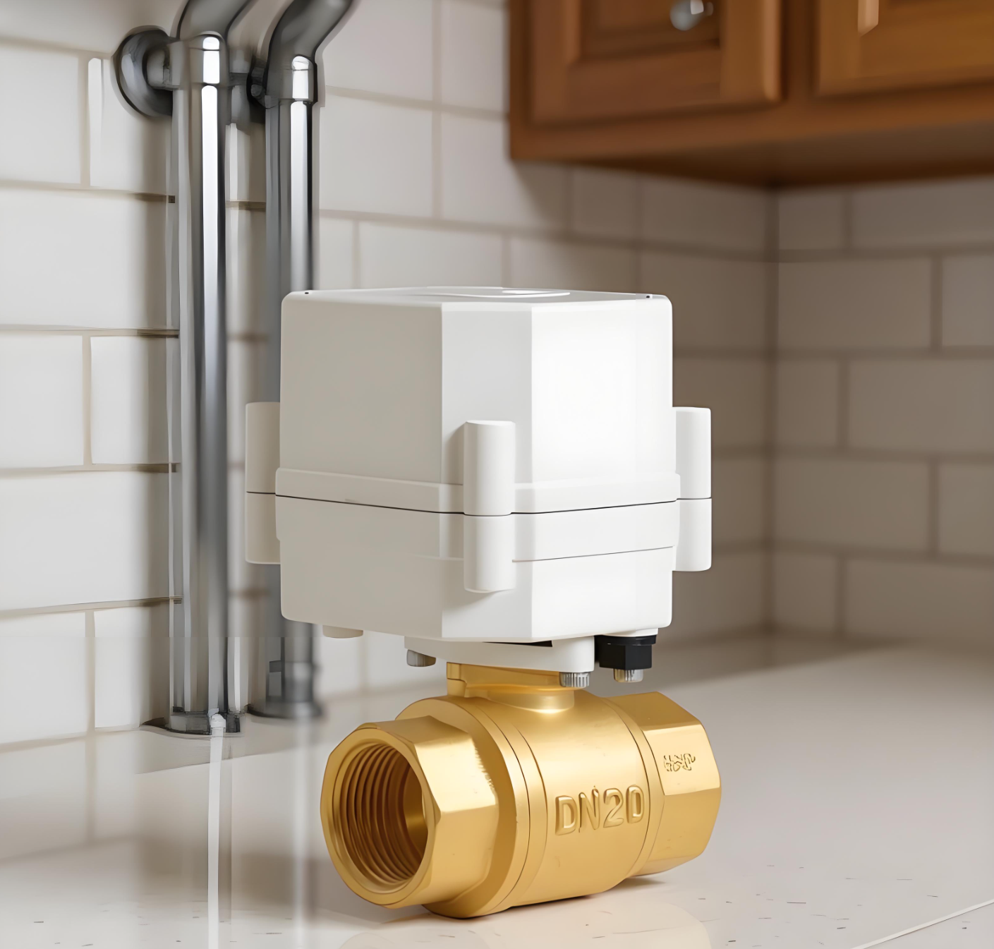 Etrany 3/4in NPT AC110-230v CR202 Normally Closed Motorized Brass Ball Valve Electric Water Valve IP67 Protection