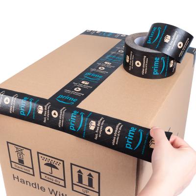 Eco Friendly Water Activated Reinforced Black 48mm Package Kraft Paper Adhesive Packing Tape Jumbo Roll