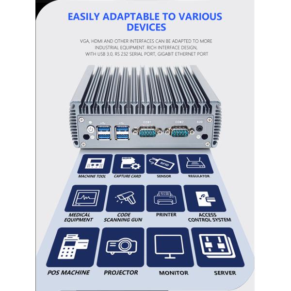 Pocket Desktop Mini Computer Celeron J4125 I5-4200U 4core DDR4 Dual LAN HD VGA 6RS232