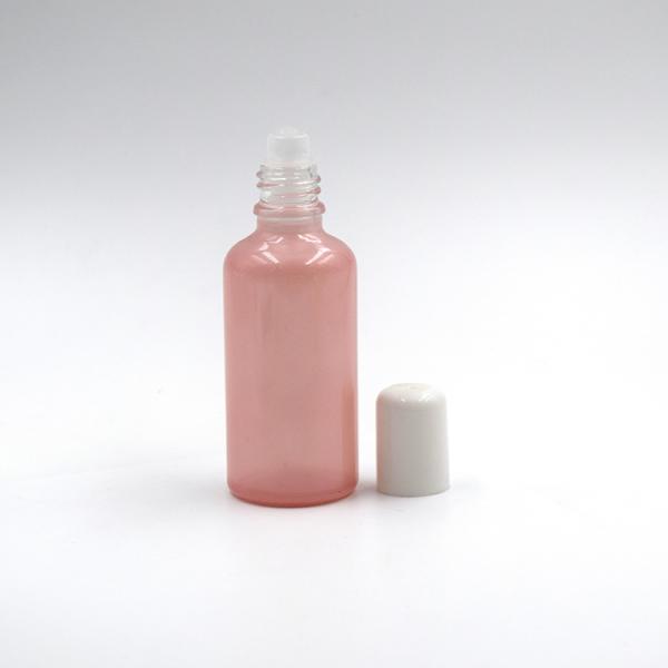 High Fashion Round 50ml Small Glass Roller Bottles For Eye Cream In Pink