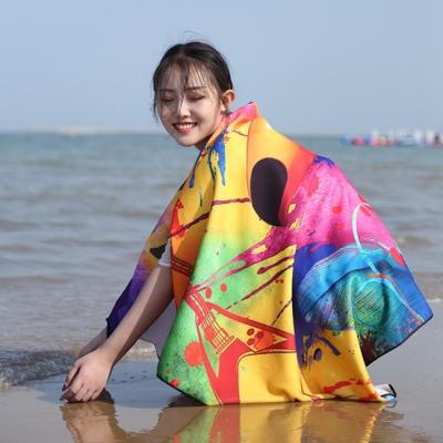 La gaufre tissent la serviette de plage à séchage rapide de Microfiber perroquet de 84 pouces