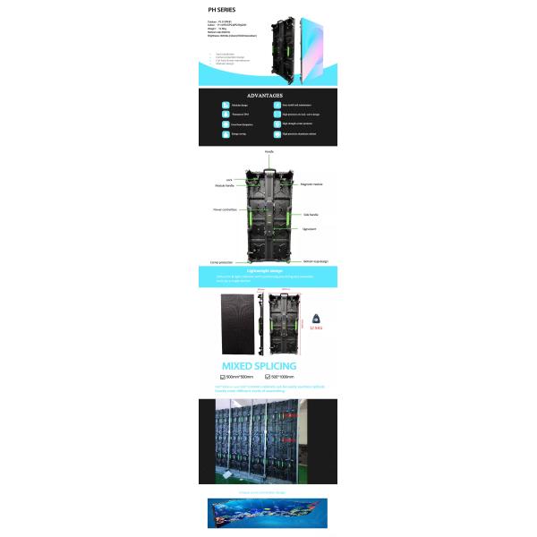 Full Color Outdoor P3.91 500x1000Mm Rental Led Video Wall Backdrops