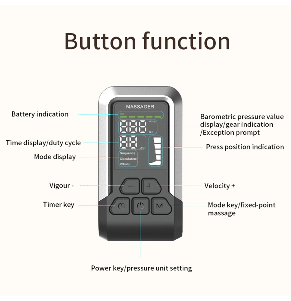 360 Air Pressure Foot and Calf Leg Airbag Massage Machine Shiatsu Heat Vibration Calf Foot Massager Machine