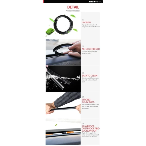 Universal T Shaped Car Sound Windshield Sealant Dashboard Soundproof Rubber Auto Rubber Gap Sealing Strip for Solar Panel