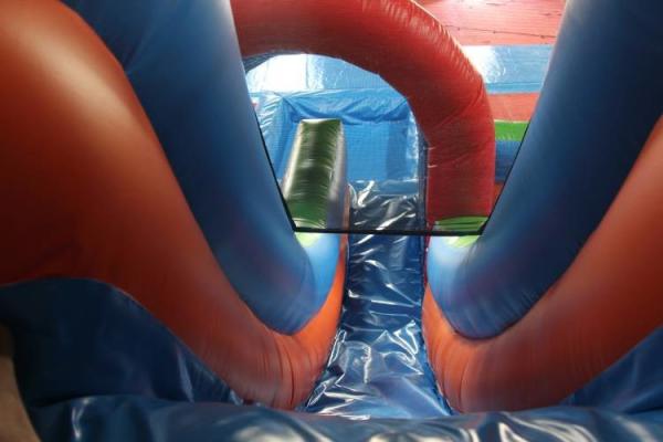 Simple Structure Dual Lane Water Slide With Pool For Amusement Park Ce Standard