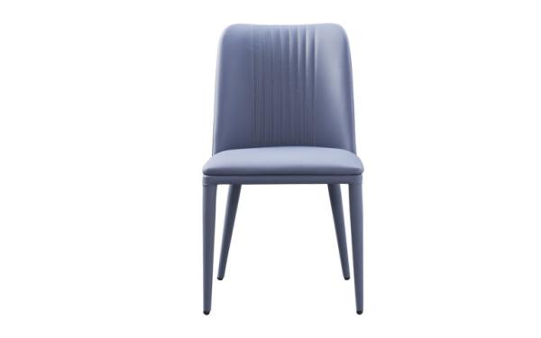 Unique Sturdy Modern Dining Chairs With Metal Legs Blue Leather Visually Striking