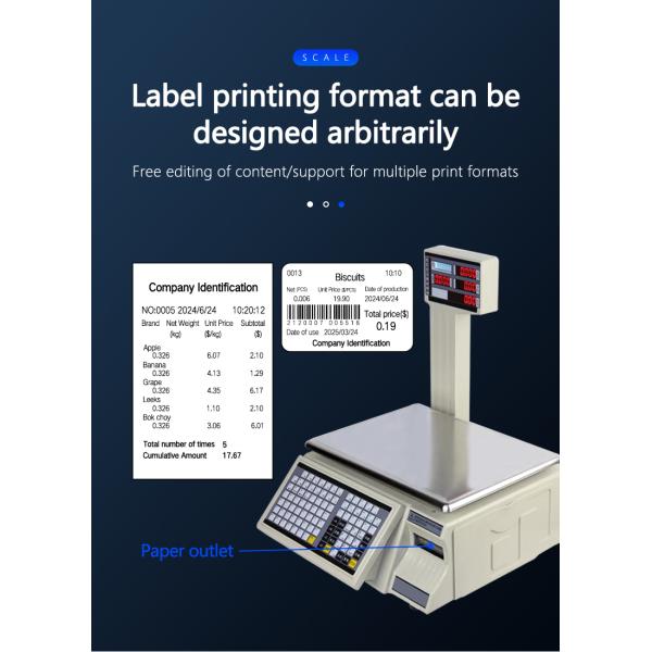 3kg Foldable Label Printing Weighing Scale Barcode Digital Computing Machine Scale Weight