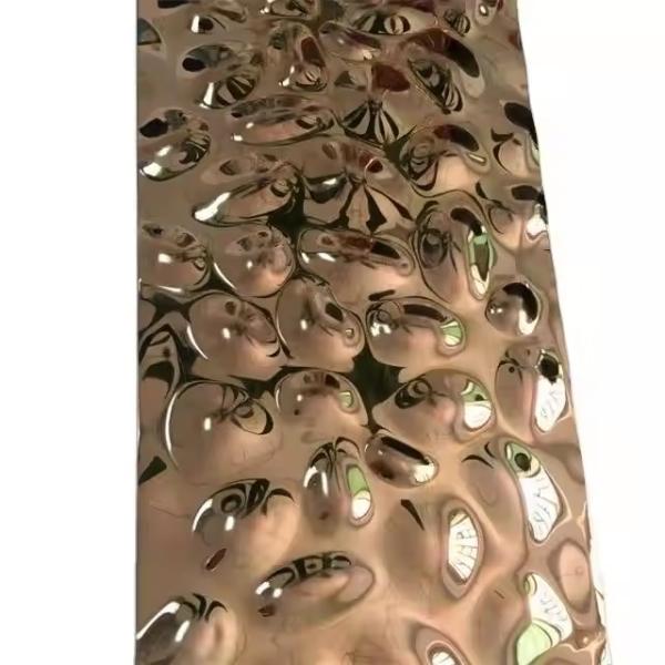 Aisi Astm Ss 201 Silver Gold Mirror Pattern 304 Stainless Steel Water Ripple Sheets