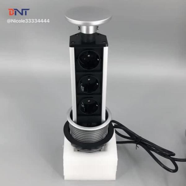 Pop Up Desktop Socket for Kitchen Worktop/ Tabletop Power Outlet with US Power