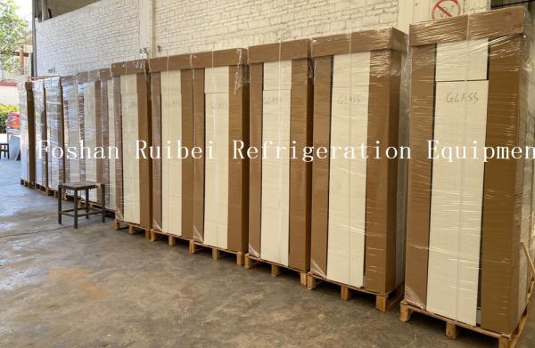R290 Commercial Double Glass Door Beverage Display Cooler Drinks Fridge Supermarket Refrigerator Upright Freezer Showcas