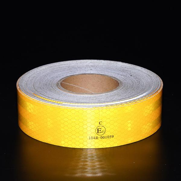 Rouleau de ruban réfléchissant prismatique ECE 104r de 2 pouces * 150 pieds Blanc Jaune Rouge Radium pour véhicules