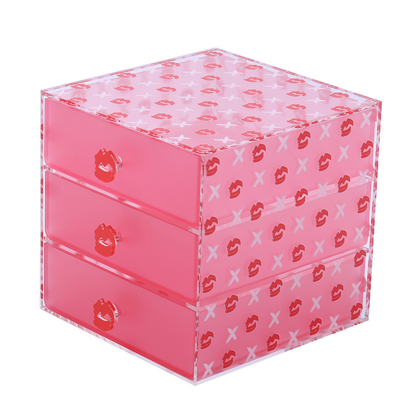Custom Multifunctional Dresser Lipstick Cosmetics Storage Box Transparent Plastic Injection Acrylic Multi-Layer Drawer Type