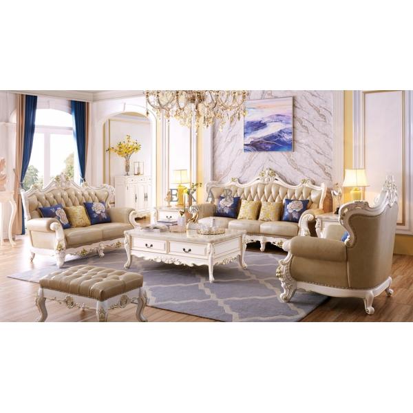 Couch Living Room Wooden Set Royal Leather Sofa