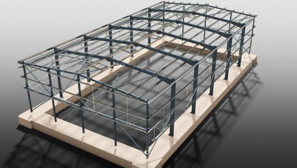 Anti Fire / Rust Prefab Corrugated Metal Buildings , Painted Prefabricated Engineered Building