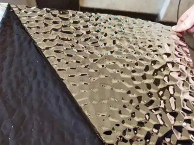 6mm Checkered Stainless Steel Plate For Door Thickness 0.8mm Pvd Water Ripple Stamped Hotel