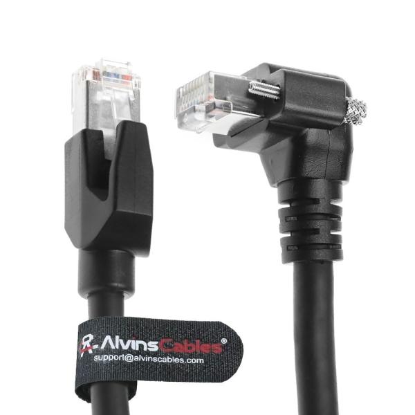 Câble GigE CAT6a à verrouillage à vis vertical pour caméras industrielles d'Alvin