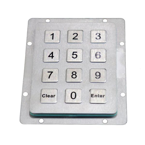 IP65 Waterproof Ruggedized Metal Keypad 12 Keys Industrial Stainless Steel Keypad