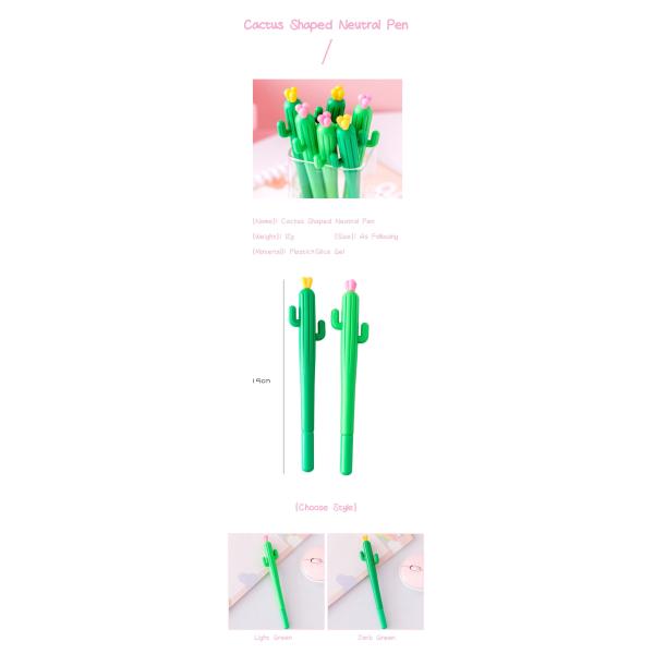 Commodité de tenue stylo à gel d'écriture lisse 0.5 mm stylo neutre en silicone de cactus