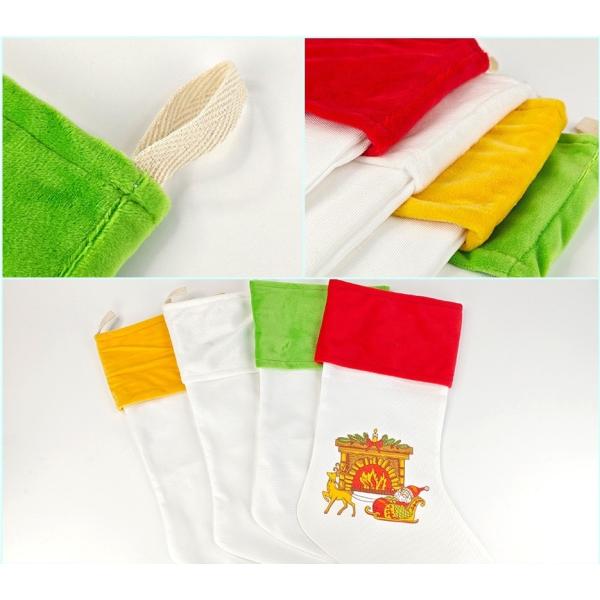 Blank Patchwork Color Sublimation Christmas Stockings For Christmas Eve And Holiday Ornaments