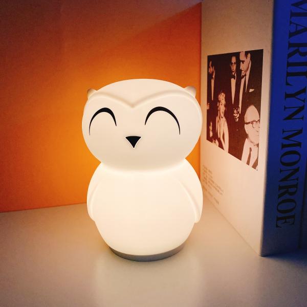 Logotipo personalizado Silicone Dimmable Color Changing Owl Night Lamp para Baby Gift Home Decor