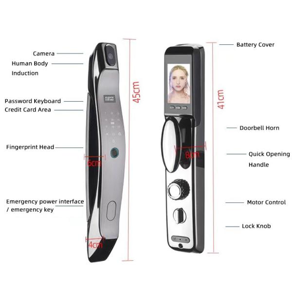 Wireless Smart Camera Door Lock Tuya Deadbolt Lock With Camera