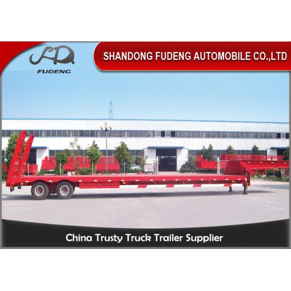 2 axle 40 ton low bed semi trailer ,Low loader truck trailer with mechanical ramps