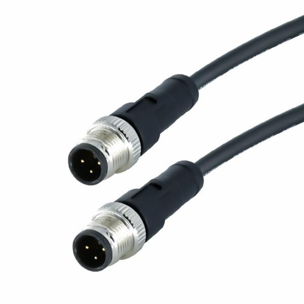 Les connecteurs de fil de la protection UV M12 ont surmoulé le câble une femelle Ip68 masculine codée par 3 bornes