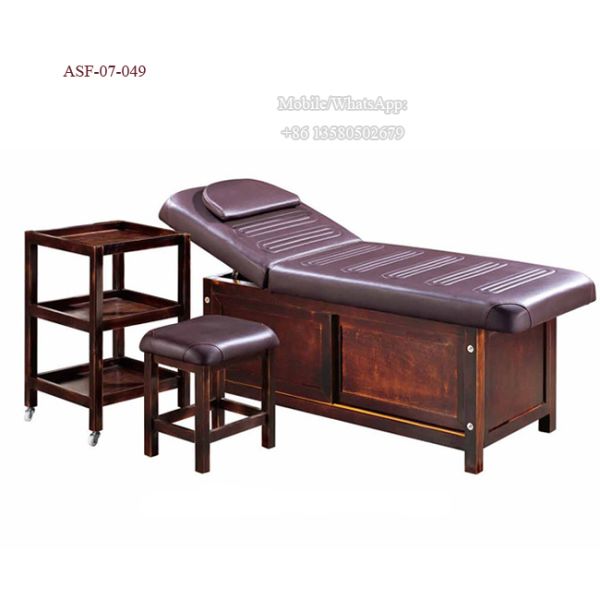ASF-07-049 Adjustable Wooden Beauty Salon Massage Bed with Table Wholesales Supplier